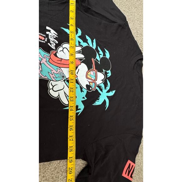 Disney T-Shirt Mens Medium Mickey Mouse Palm Trees Black NEFF Cotton Graphic Tee - Picture 4 of 6